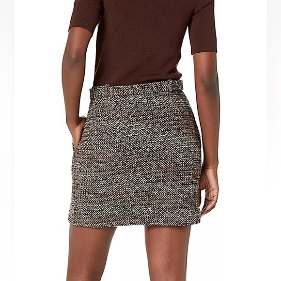 NWT Theory Knit Combo Dress in Brown Multi - Picture 4 of 12